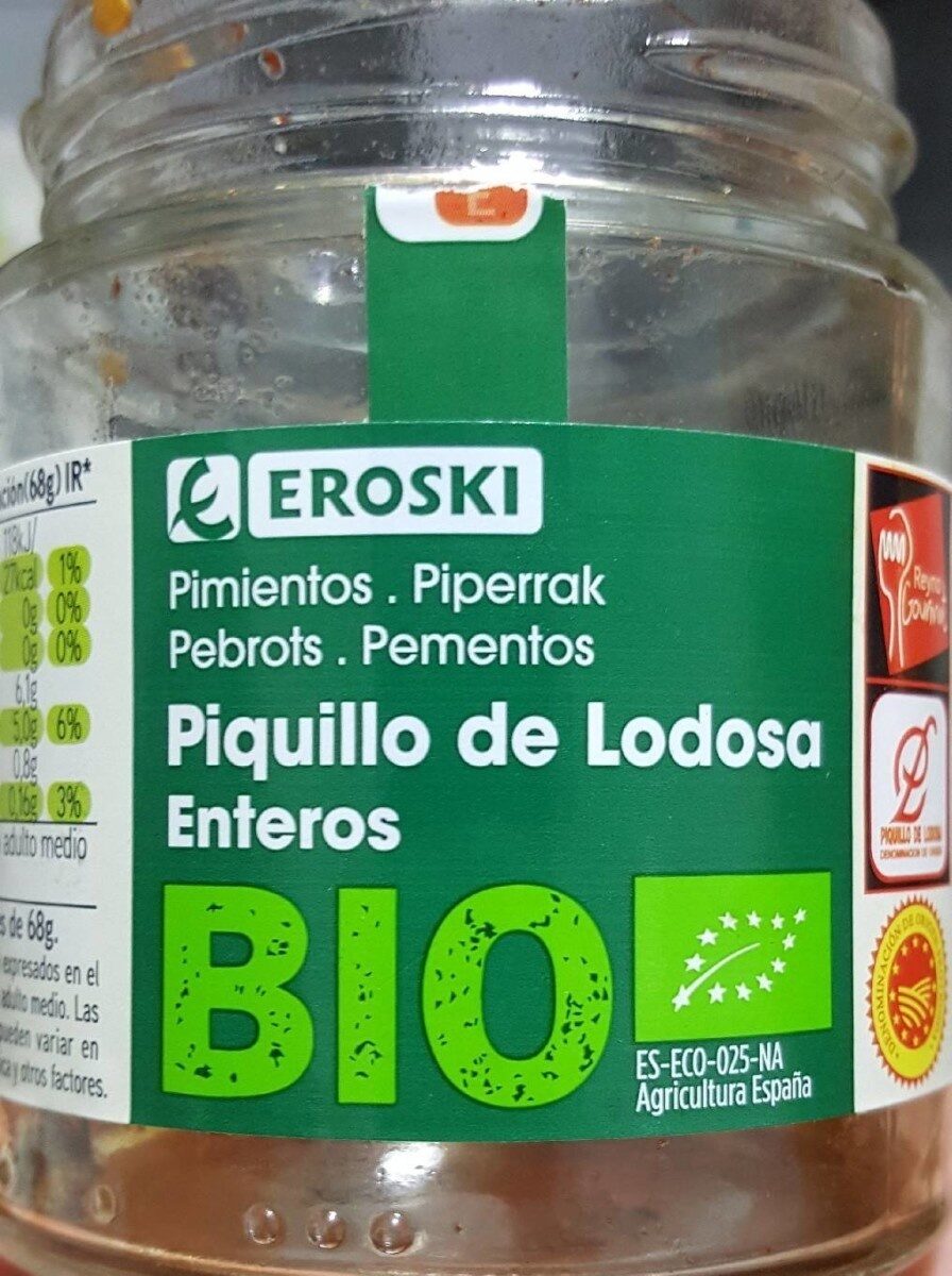 Pimientos piquillo de Lodosa enteros bio - Product - es