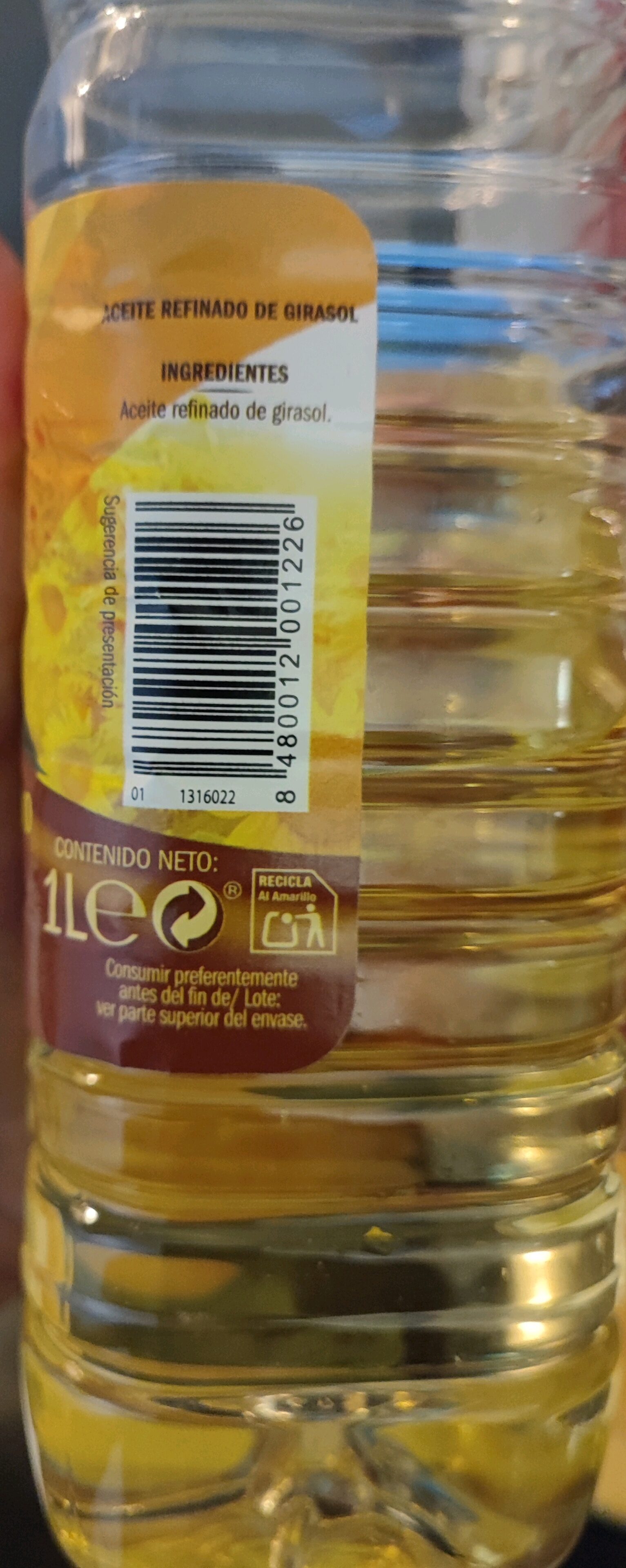 Aceite de girasol - Recycling instructions and/or packaging information - es