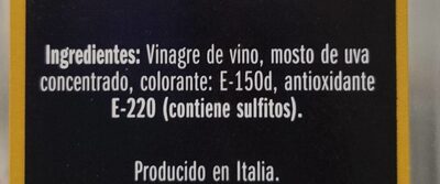 Vinagre Balsámico De Módena 0.5 L Vidrio - Ingredients - es