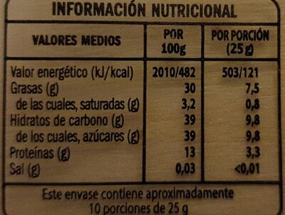 Turrón de yema tostada - Calidad suprema - Informació nutricional - es