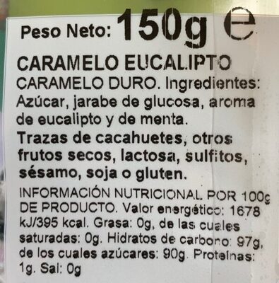 Caramelos eucalipto - Ingredients - es