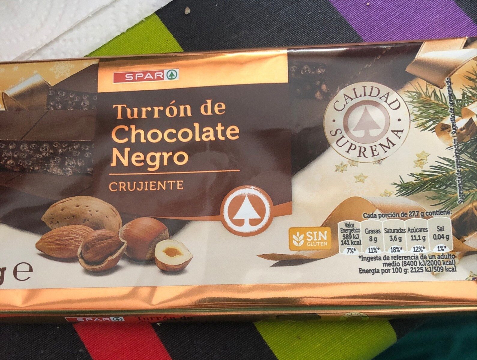 Turrón de chocolate negro crujiente - Produktua - es