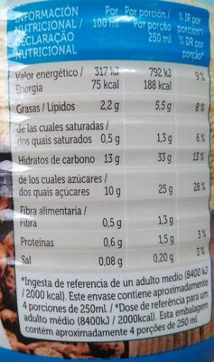 Horchata de chufa - Información nutricional