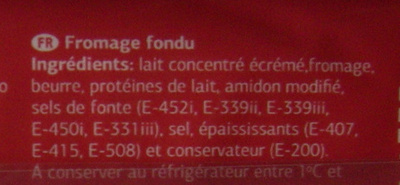 Fromage fondu tranches - Ingredients - fr