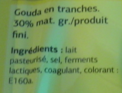 Gouda (30% MG) - Ingredients - fr