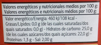 Salsa Kétchup - Dia - 560 G - Tableau nutritionnel - es