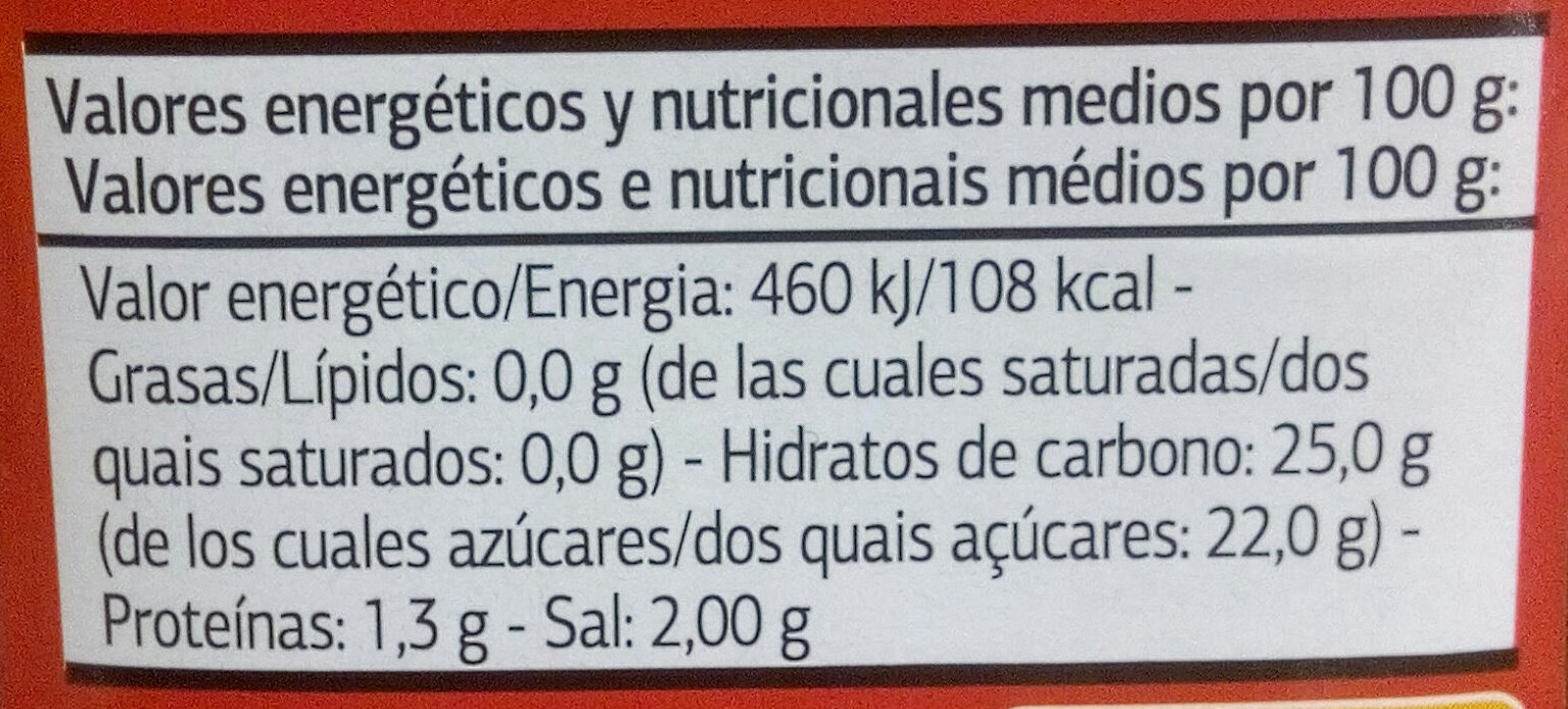 Salsa Kétchup - Dia - 560 G - Tableau nutritionnel - es