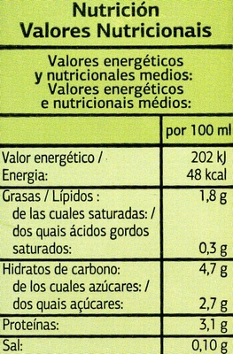 Bebida de soja - Pack de 3 - Informació nutricional - es