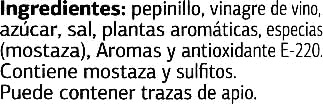 Pepinillos agridulces - Ingredients - es