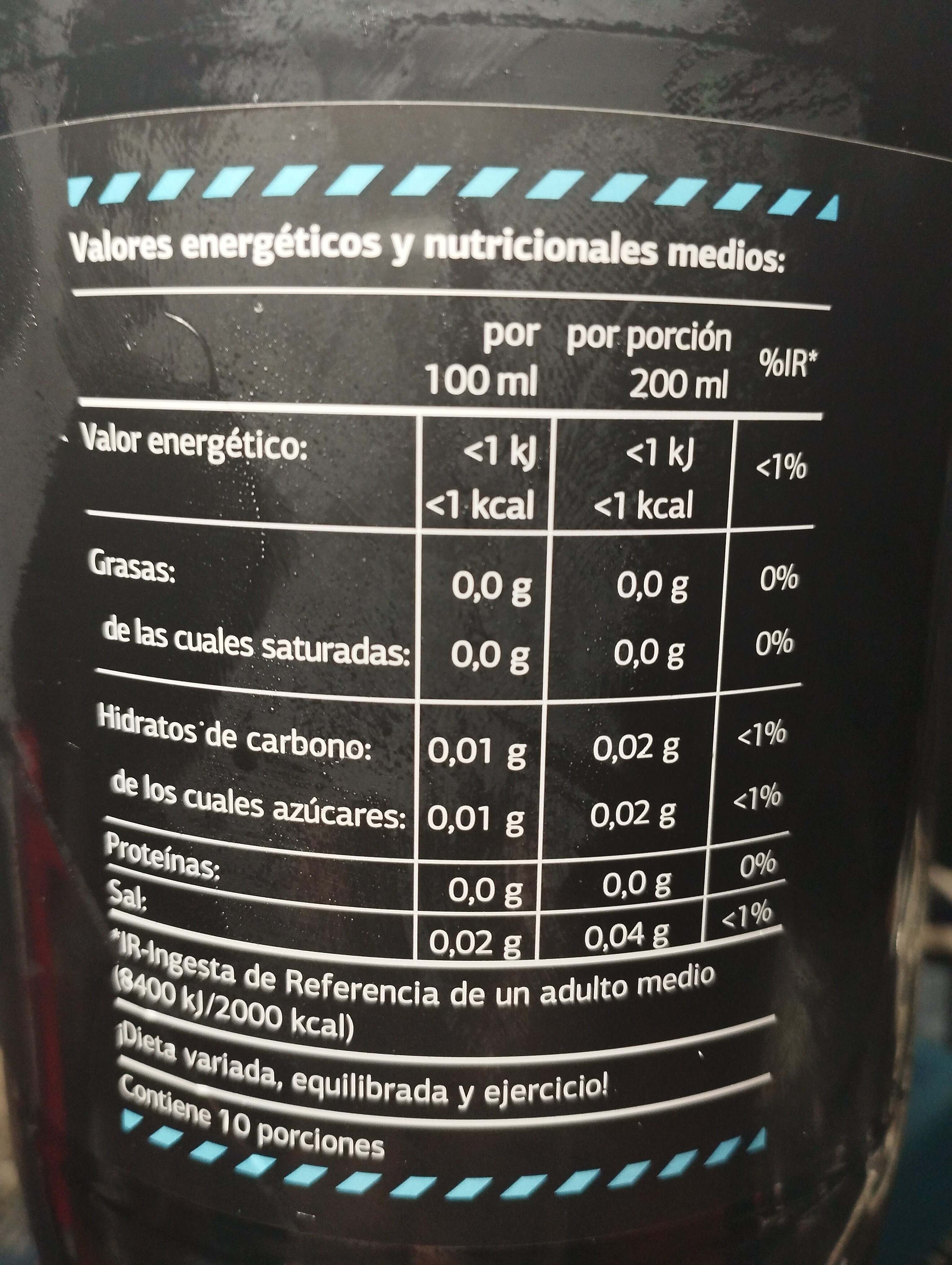 Cola zero - Ingredients - es