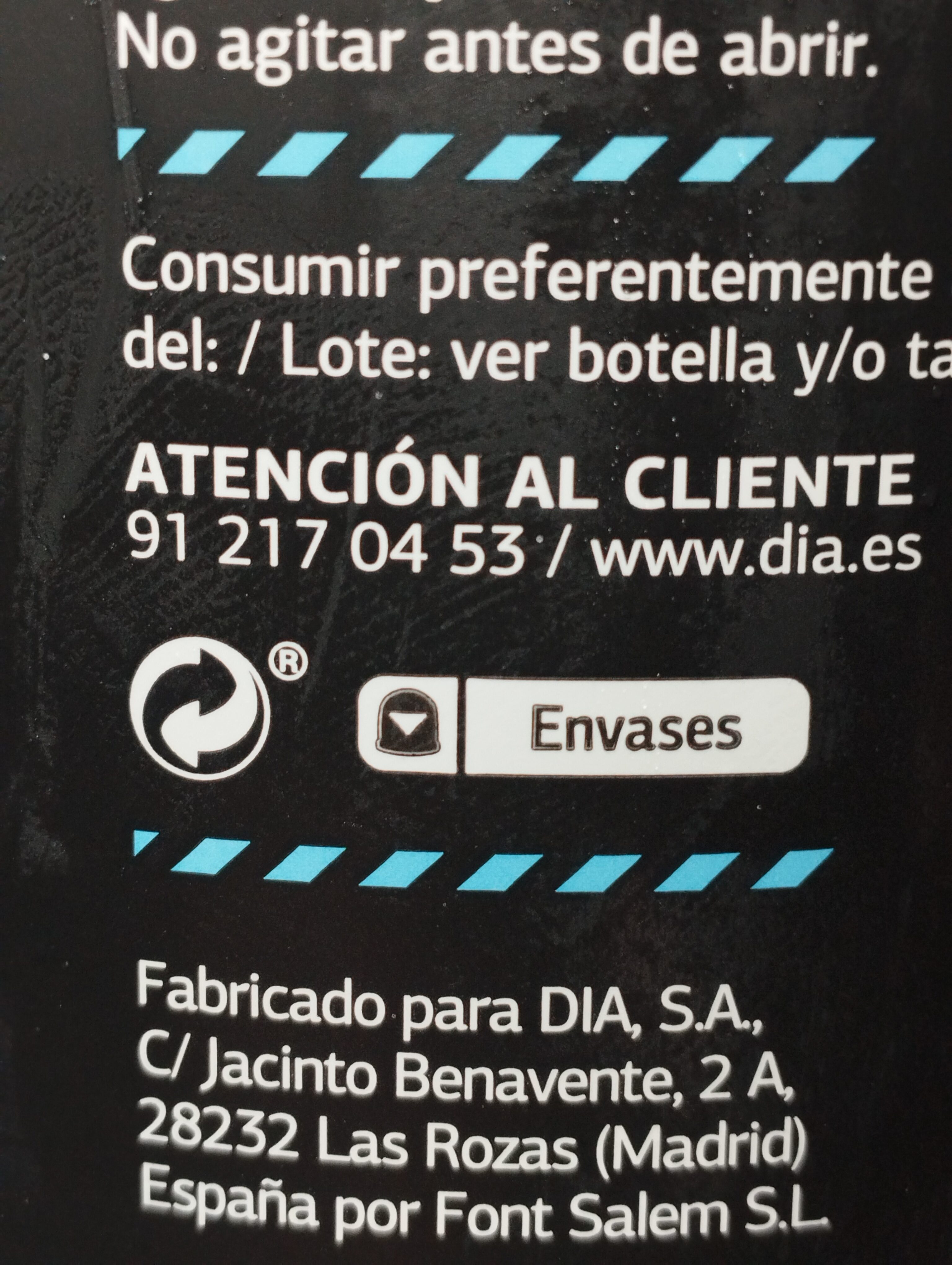 Cola zero - Instruccions de reciclatge i/o informació d’embalatge - es