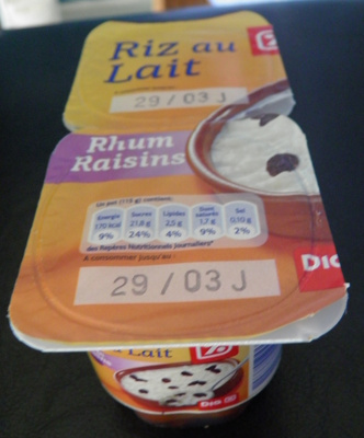 Riz au lait Rhum-Raisins - Produit