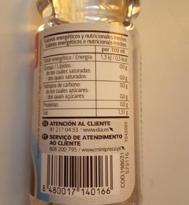 Edulcorante líquido - Informació nutricional - es