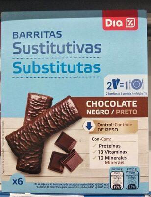 Barritas sustitutivas chocolate negro - Product - es
