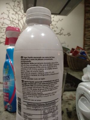 Yogur líquido fresa y plátano - Ingredients - es