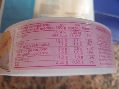 Queijinhos Light* - Nutrition facts - pt