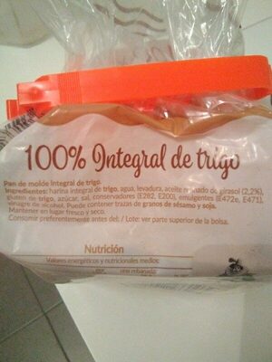 Pan de molde 100% integral - Ingredients - es