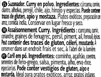 Curry - Ingredientes