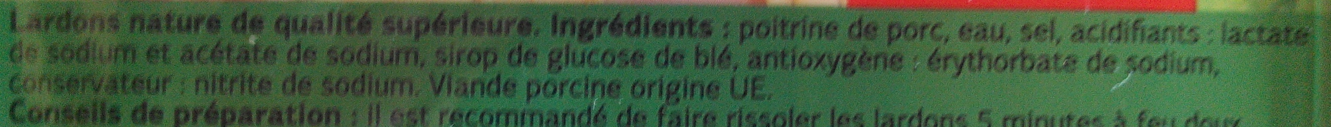 Lardons Nature (Qualité Supérieure) - Ingredients - fr