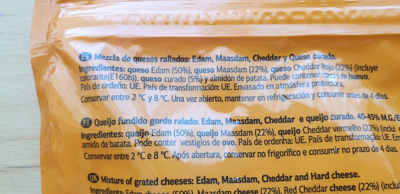 4 quesos - Ingredients - pt
