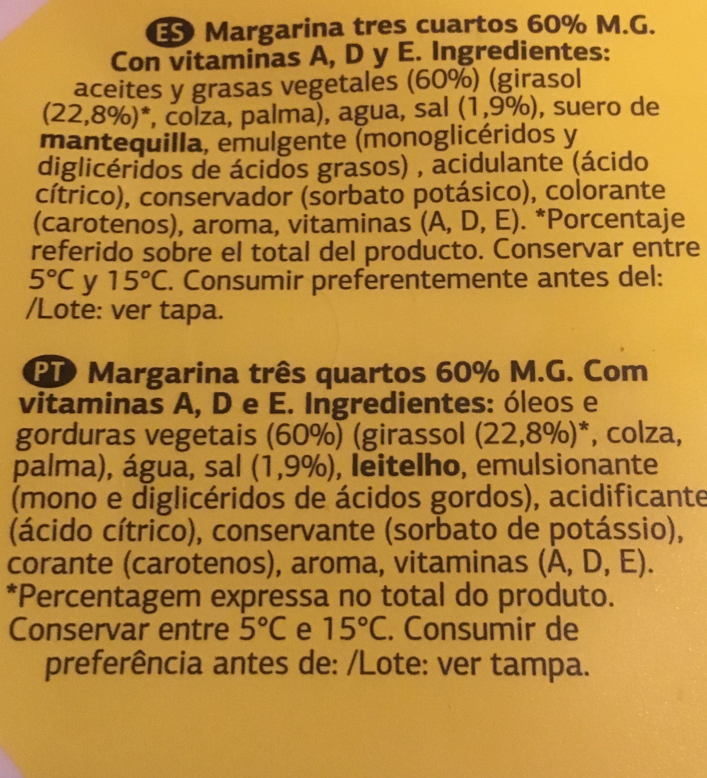 Margarine Vitaminée Salée - Ingrediënten - fr