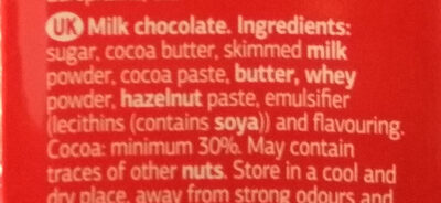 Chocolate con leche - Ingredients