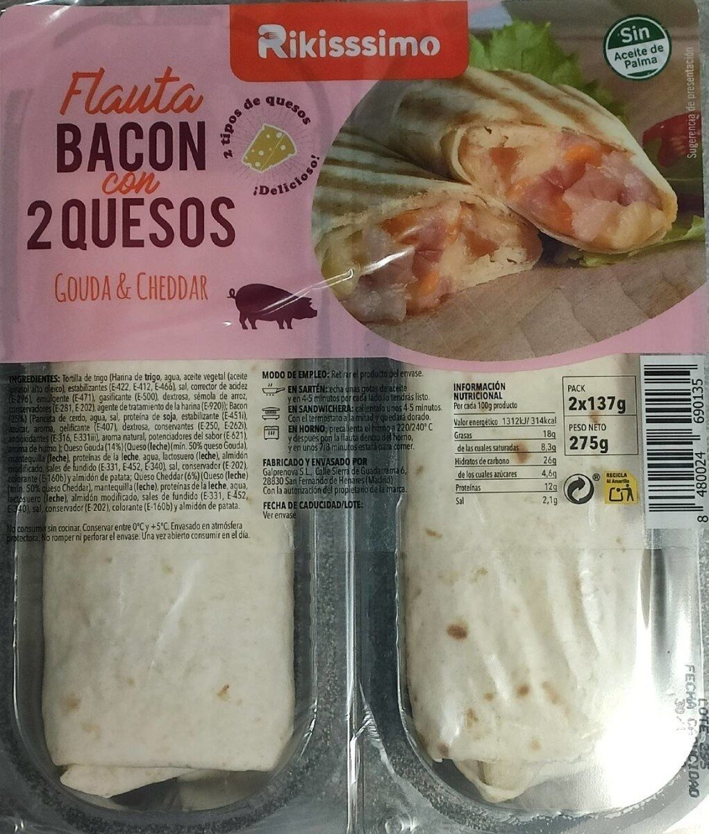 Flauta bacon con 2 quesos - نتاج - es