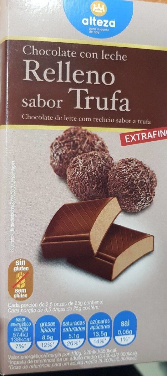 Chocolate con leche Relleno sabor trufa - Producto