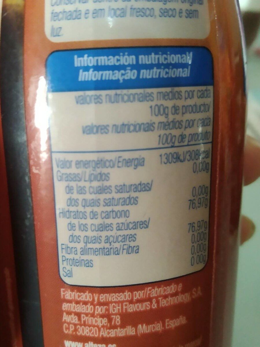 Caramelo líquido - Informació nutricional - es
