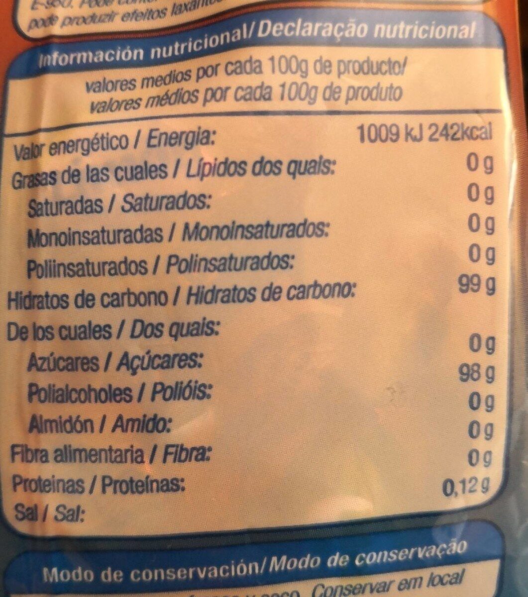 Caramelos frutas - Informació nutricional - es