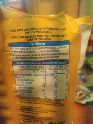 Palomitas mantequilla - Ingredientes