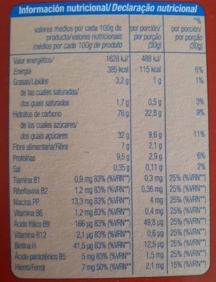 Choco Flakes - Nutrition facts - es