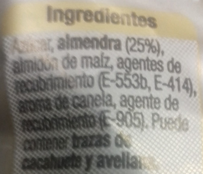 Peladillas - Ingredients - es