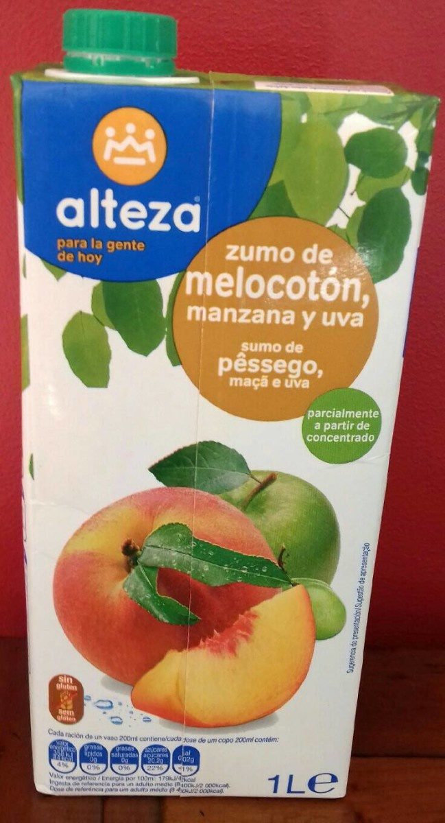 Zumo de melocotón,  manzana y uva - Produit