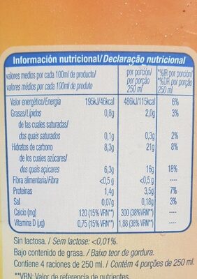 Bebida de avena - Informació nutricional