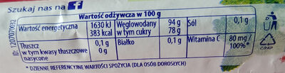 Nadziewane ziołowe cukierki z melisa i witaminą C - Nutrition facts - pl