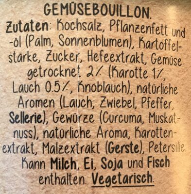 Bouillon Gemüse - Ingredienti - de