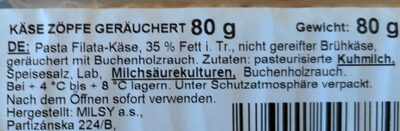 Käse Zöpfe geräuchert - Ingredients - de