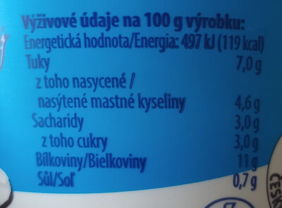 Cottage Jihočeský - Nutrition facts - cs