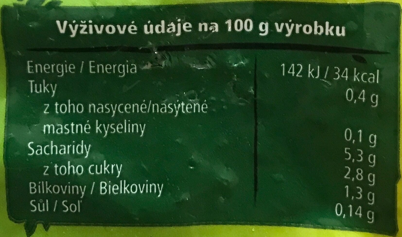 Polévková zeleninová směs - Nutrition facts - cs