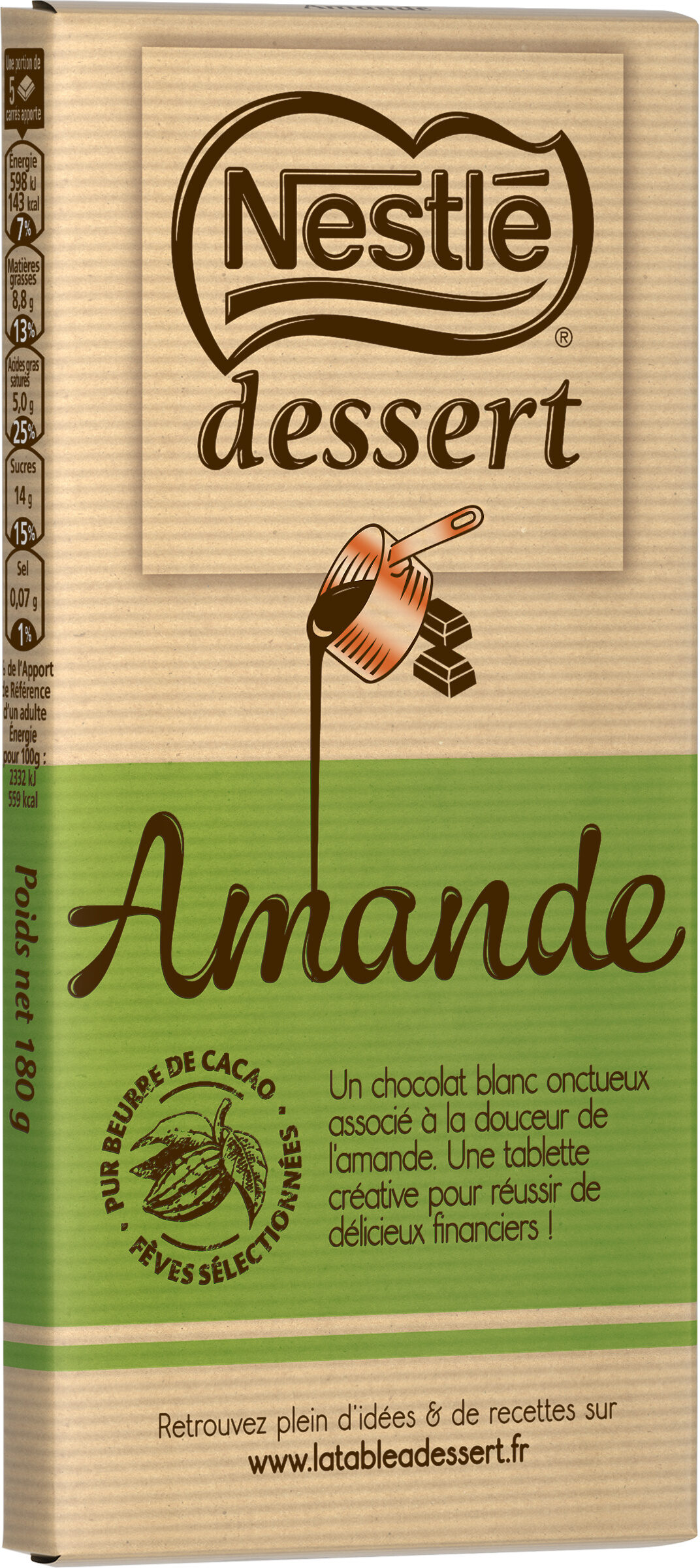 NESTLE DESSERT Chocolat Blanc Amande - Produit