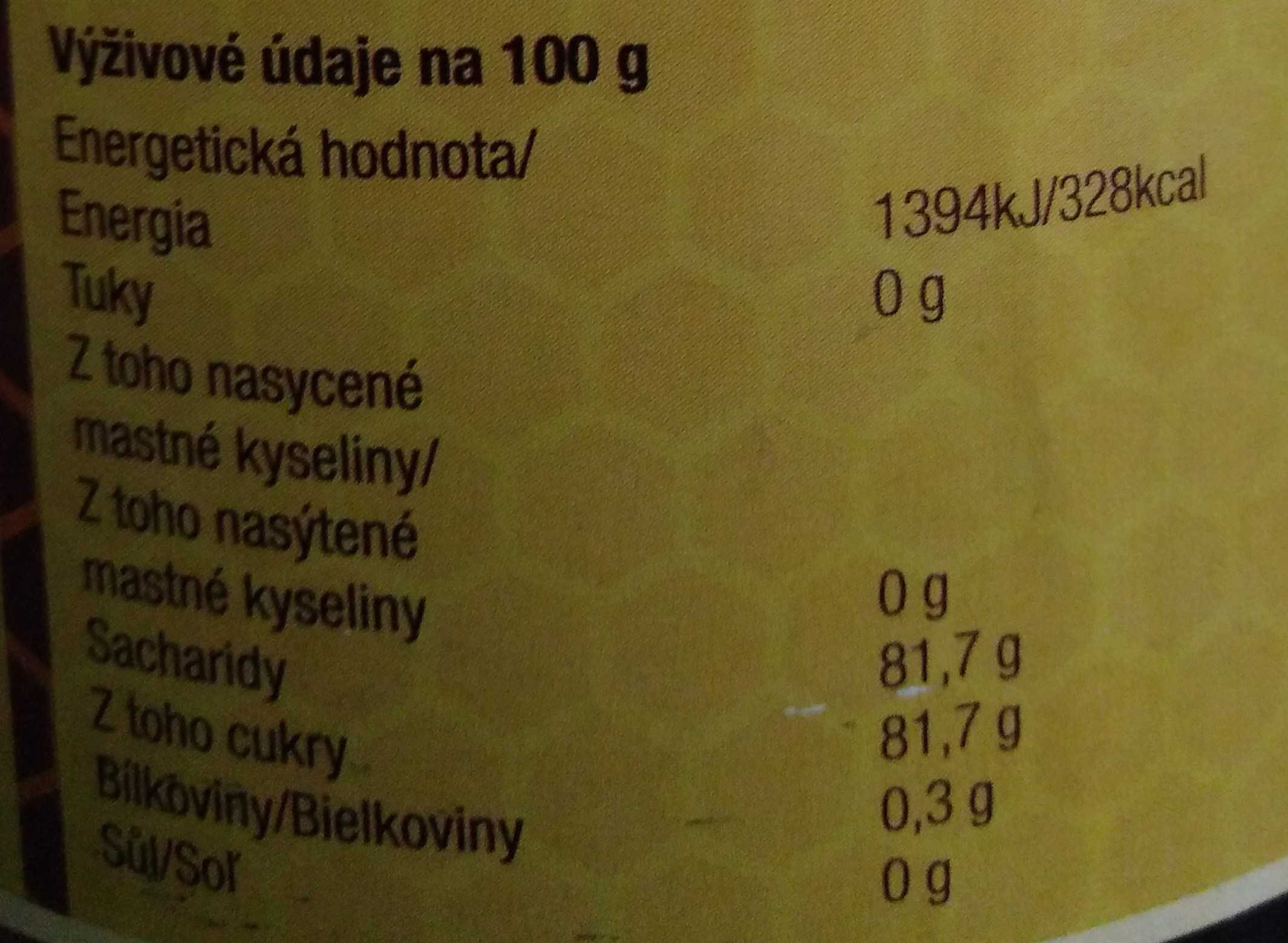 Forest honey - Valori nutrizionali - en