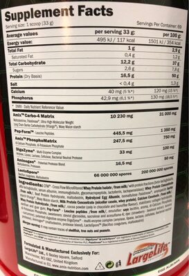 SMOOTH-8 - Nutrition facts
