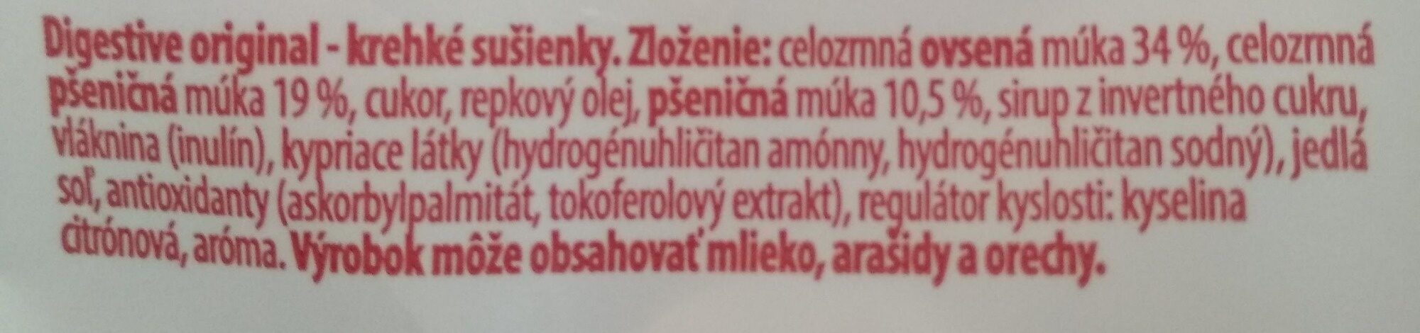 Emco Digestive Original - Ingredients - sk