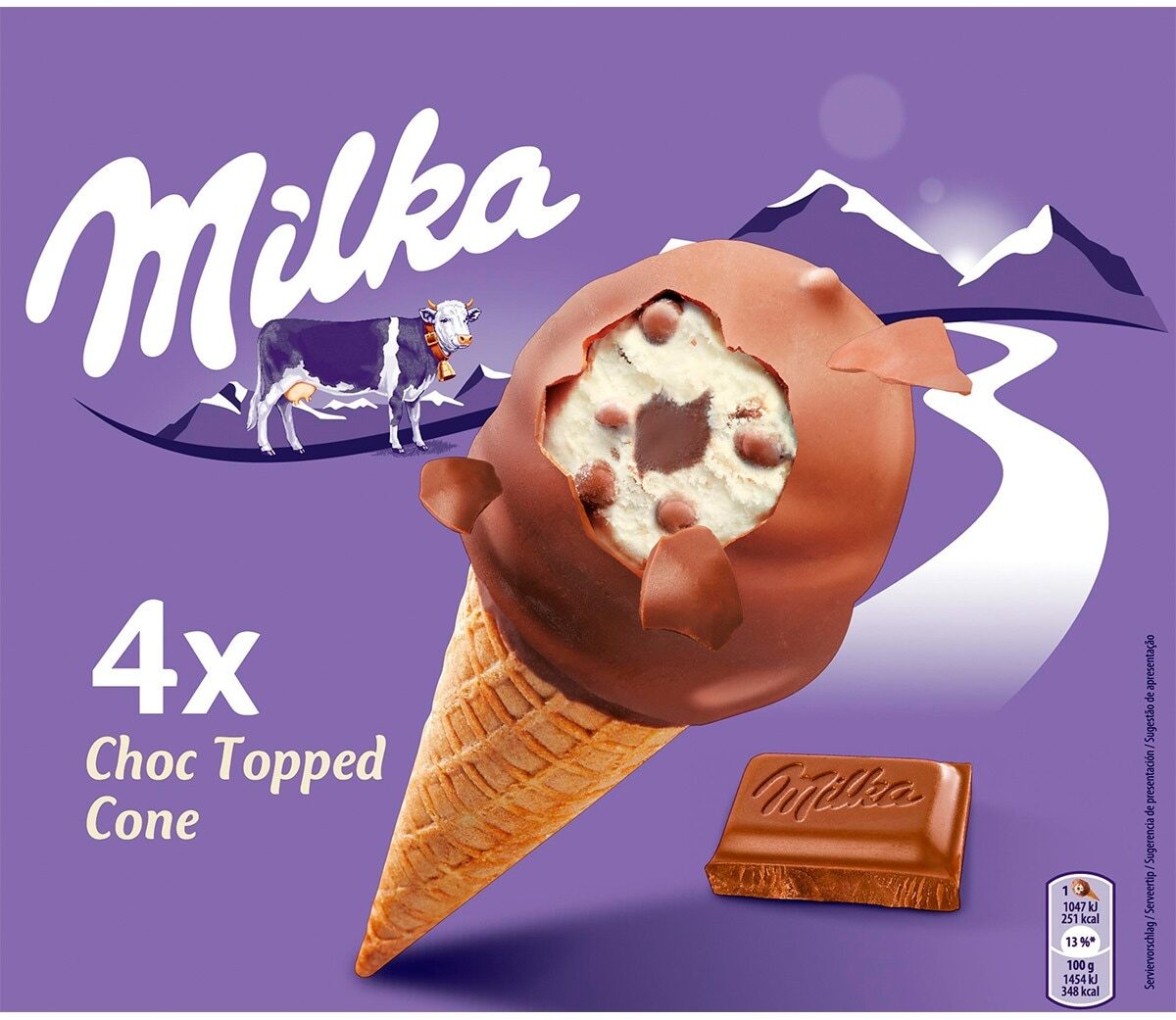 Milka Choc Topped Cone - Ingredients - fr