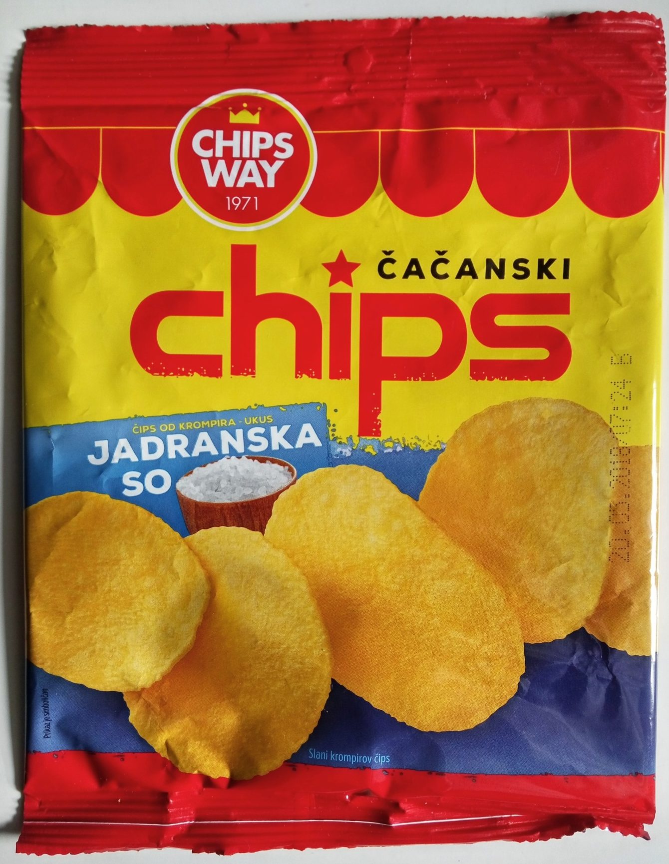 Čačanski chips jadranska so - Производ