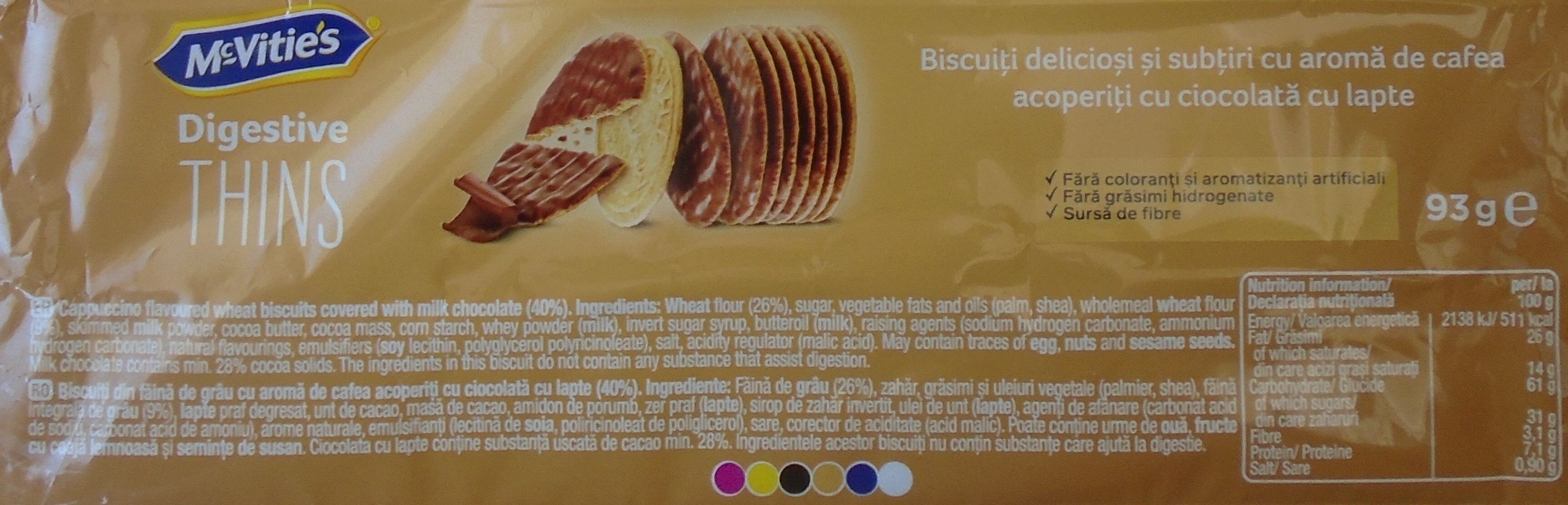 McVitie's Biscuiți digestivi cu ciocolată - Ingrediënten - ro