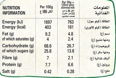 Nesquik - Nutrition facts - fr