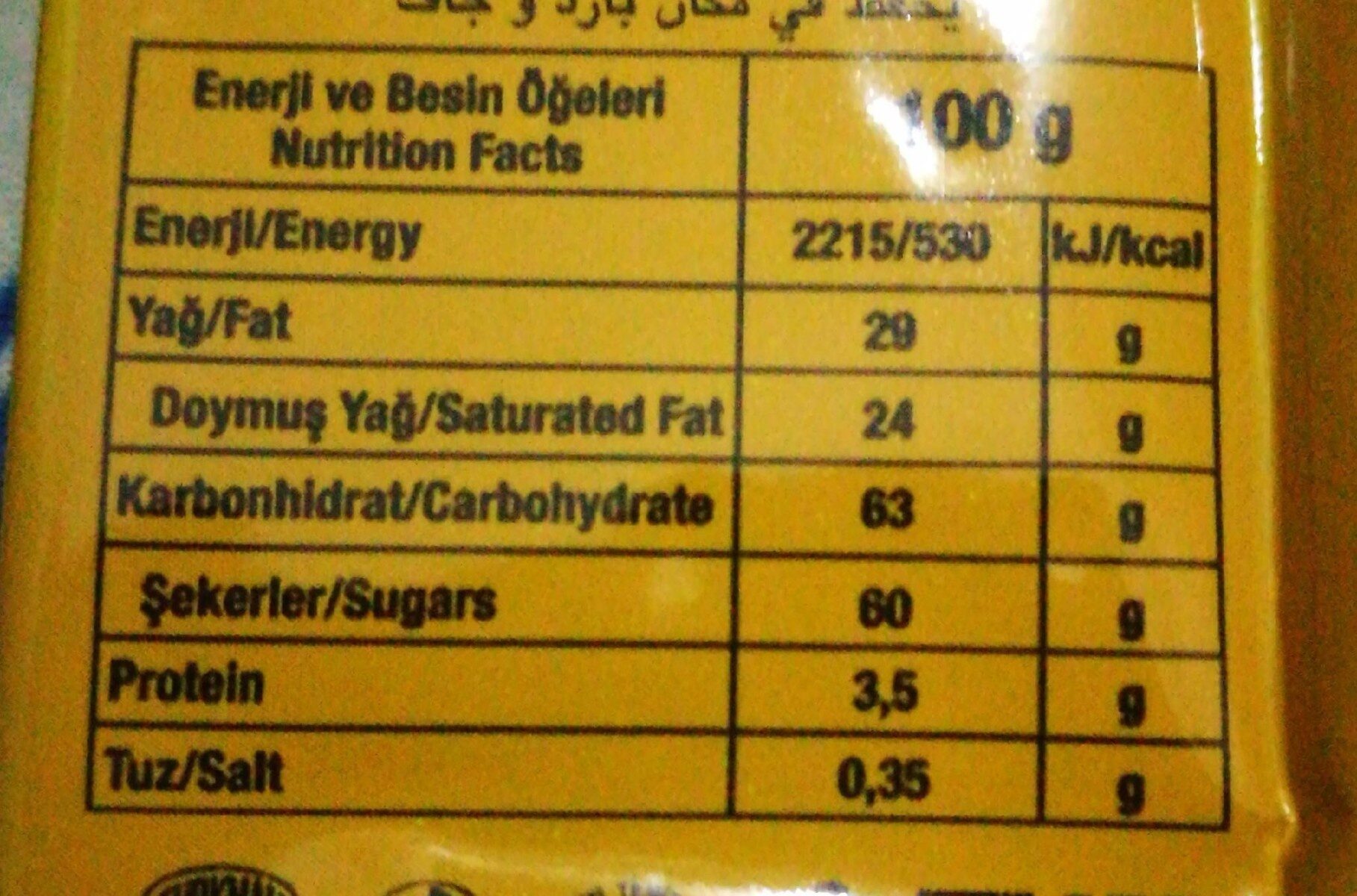Go up choco - Nutrition facts - fr