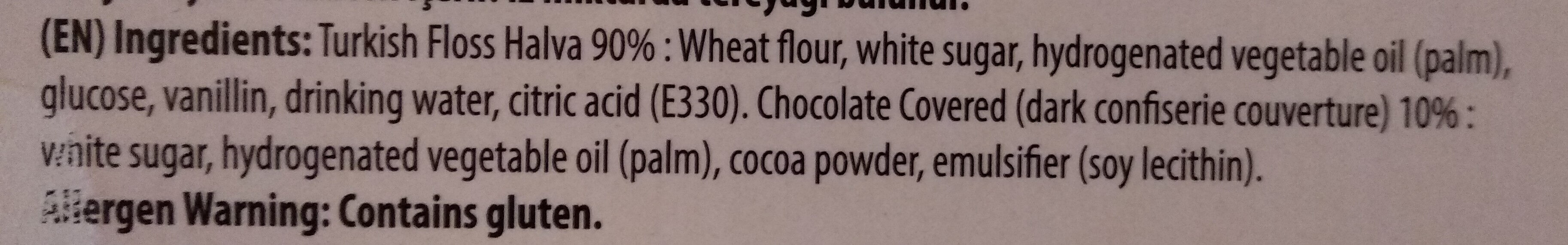 Cikolata Kaplamah Pismanige - Ingredients